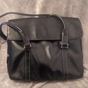Buxton Black Leather Briefcase/Laptop Bag